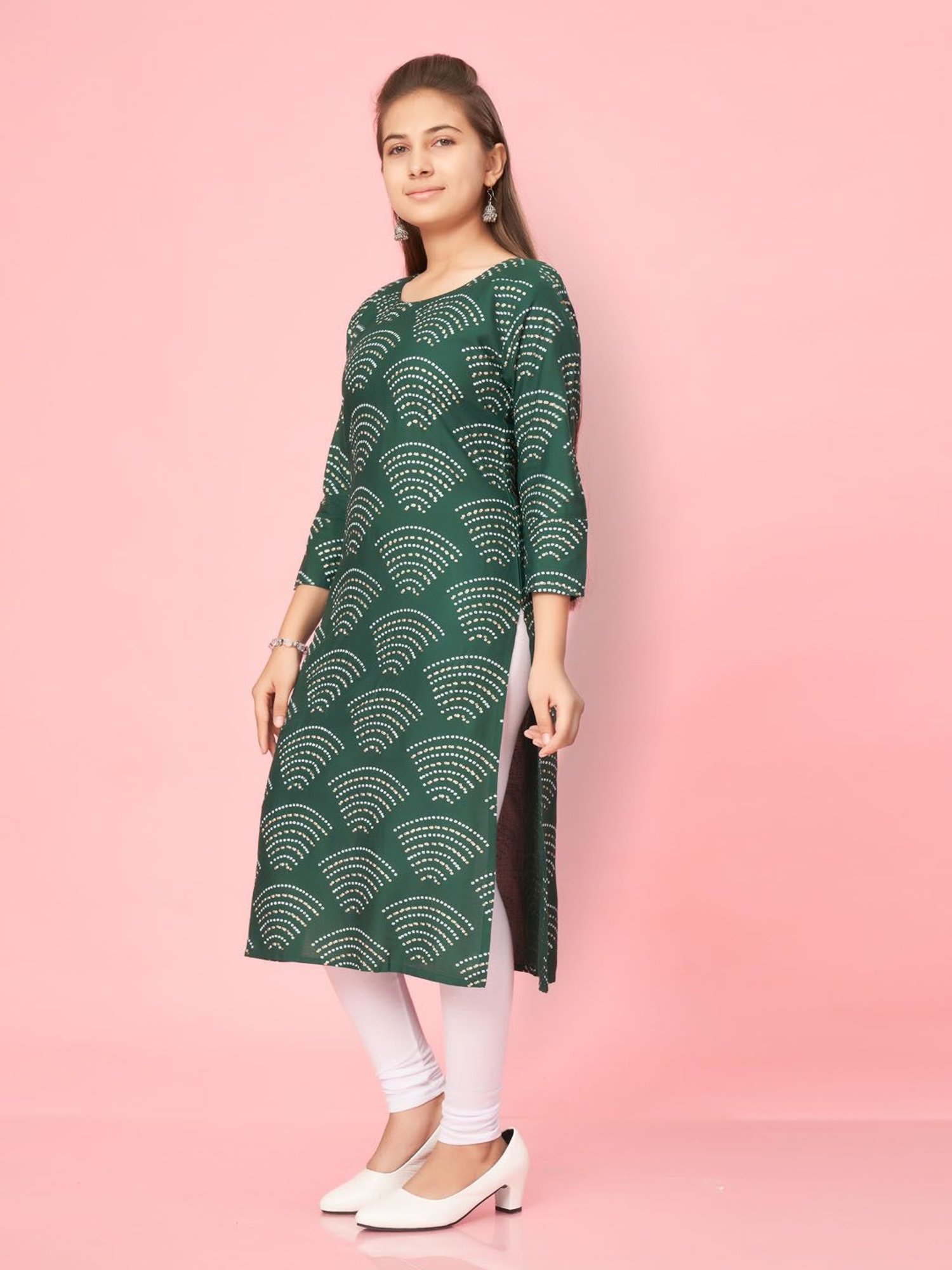 Aarika Kids Green Printed Kurti