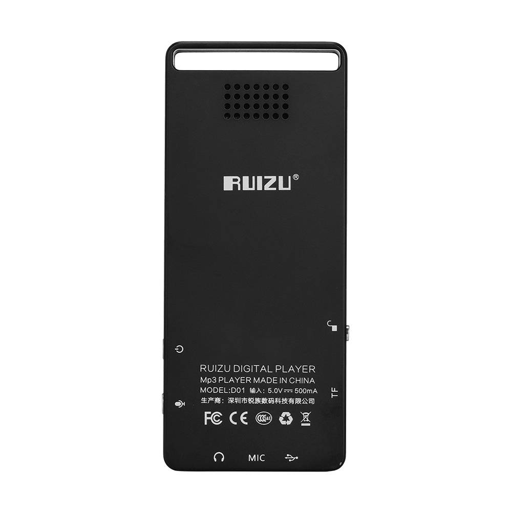 RUIZU D01 HiFi MP3 Player 4G/8G 1.8 inches Touch Button Voice Recorder FM E-Book Clock Video Pedometer USB BT Metal MP3 Music Player