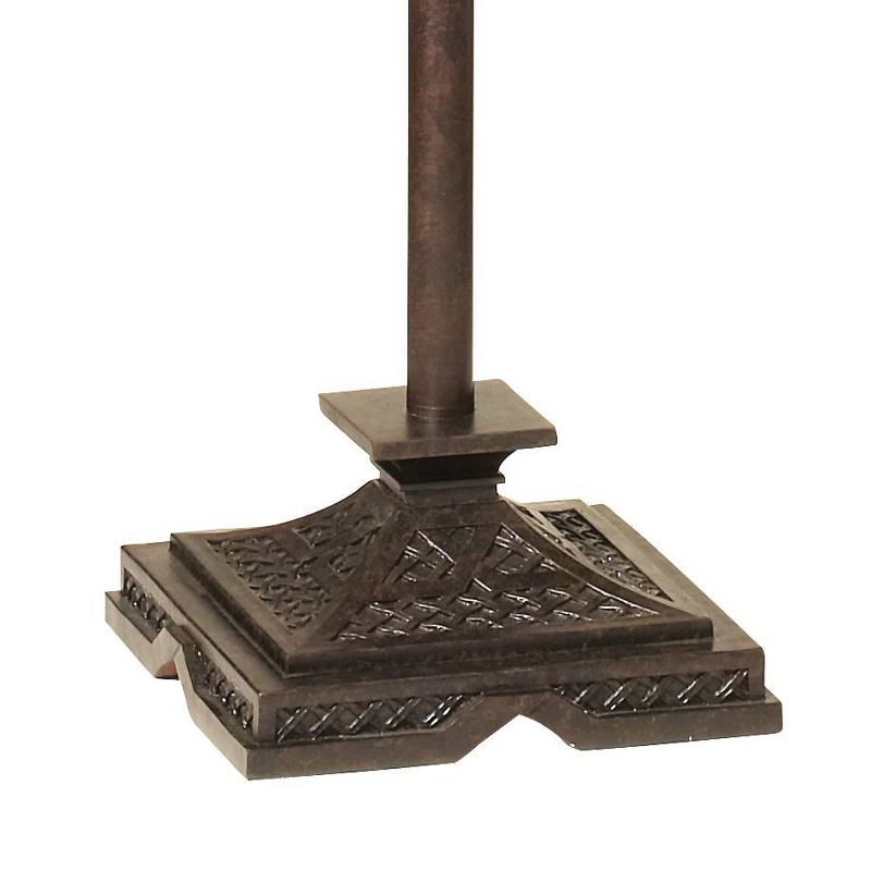 Robert Louis Tiffany Mission Floor Lamp French Bronze Tiffany Style Glass with Natural Mica Shade for Living Room Reading Bedroom