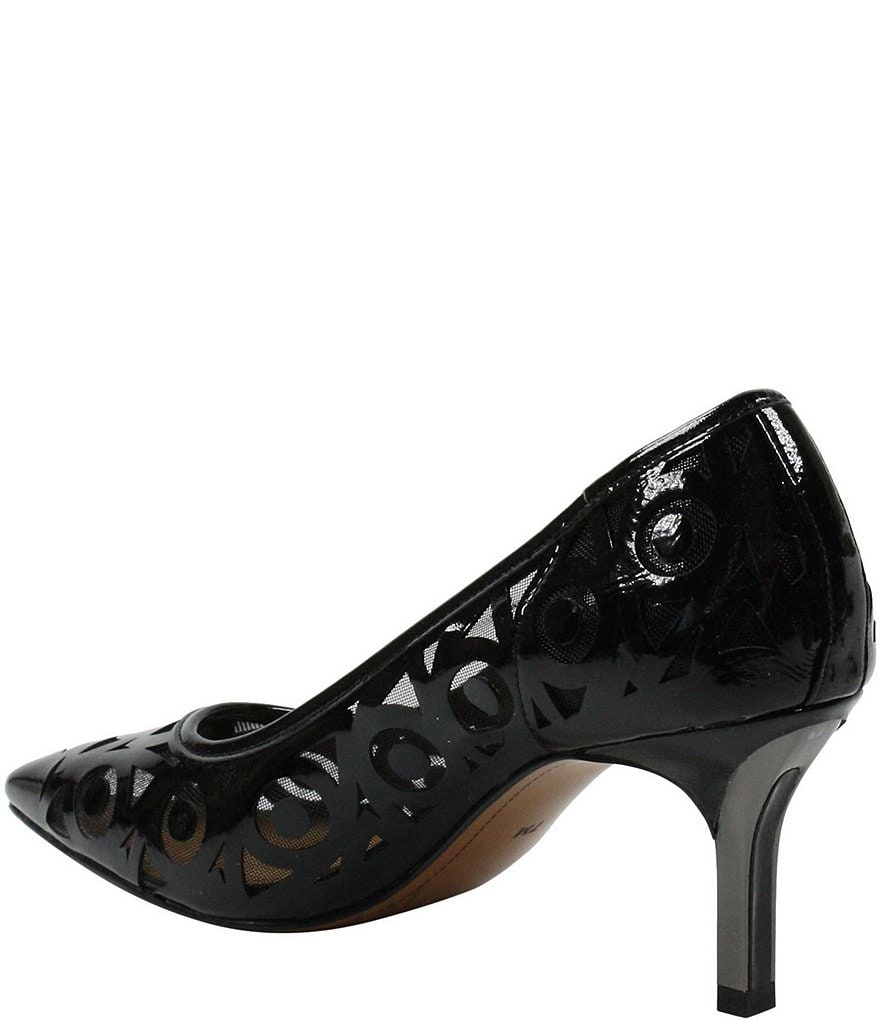 Trotters Kari Pearlized Leather Block-Heel Pumps
