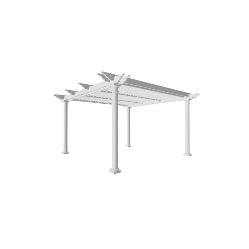 8' Aberdeen Round-Post Louvered Pergola - Vita