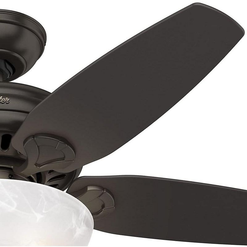 Hunter Fan Company 52135 Low Profile Traditional 44 Inch Indoor Home Ultra Quiet Ceiling Fan with Pull Chain and LED Lights, Premier Bronze