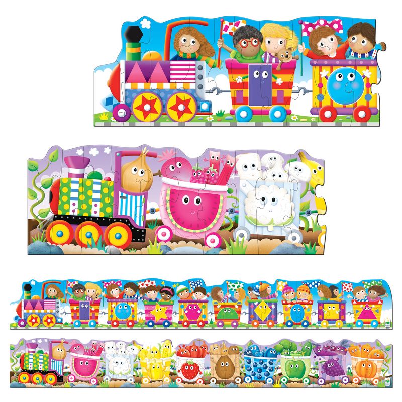 The Learning Journey Puzzle Doubles! Giant Colors and Shapes Train Floor Puzzles 60 pcs