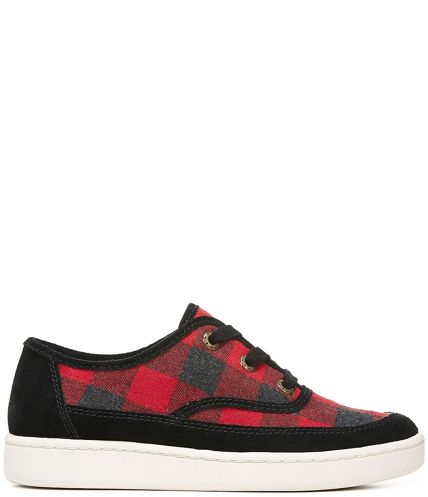 Zodiac Cheezburger Plaid Fabric Lace-Up Sneakers