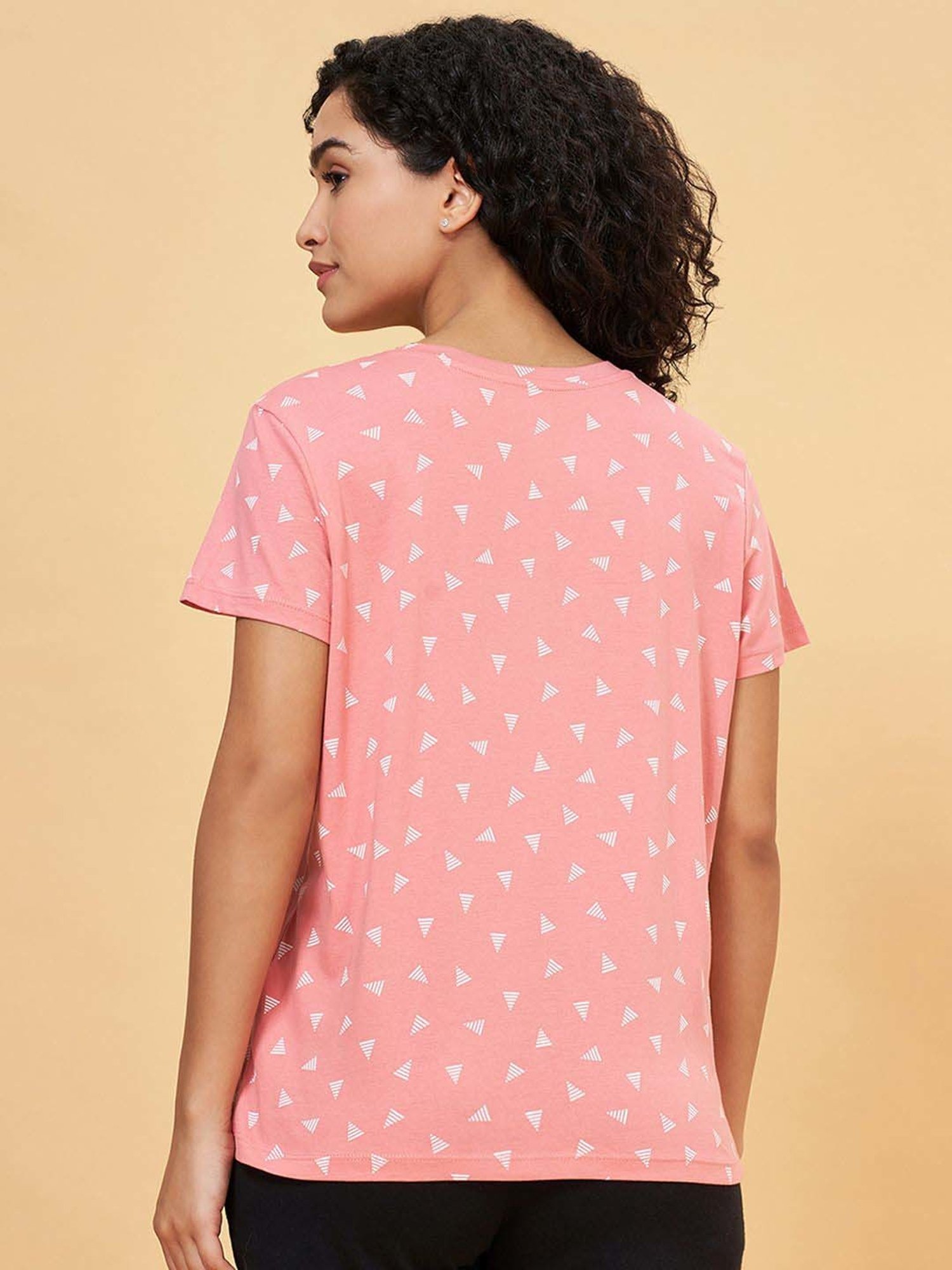 Dreamz by Pantaloons Pink Cotton Printed T-Shirt