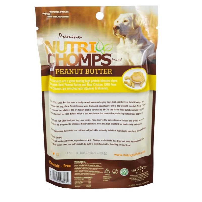 Nutri Chomps Peanut Butter Braid Dog Treats - 4ct