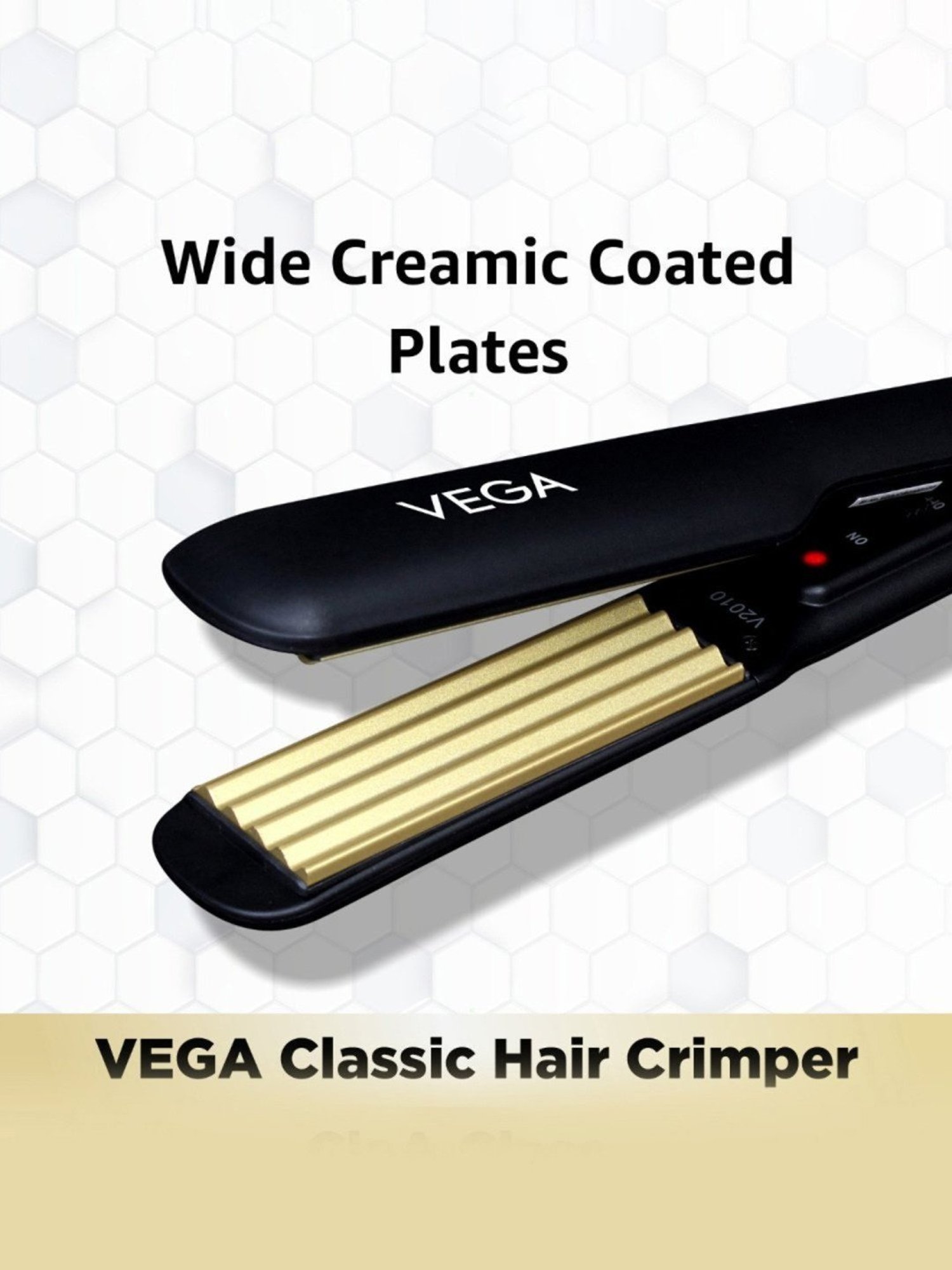 Vega Classic Hair Crimper With Quick Heat Up & Ceramic Coated Plates, (VHCR-01)