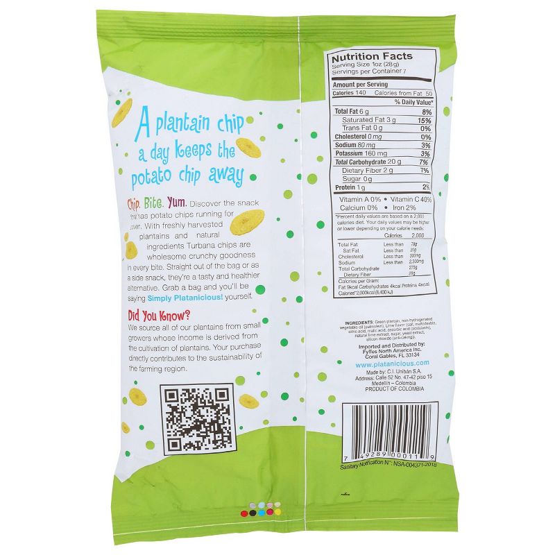 Turbana Lime Plantain Chips - 7oz/12pk