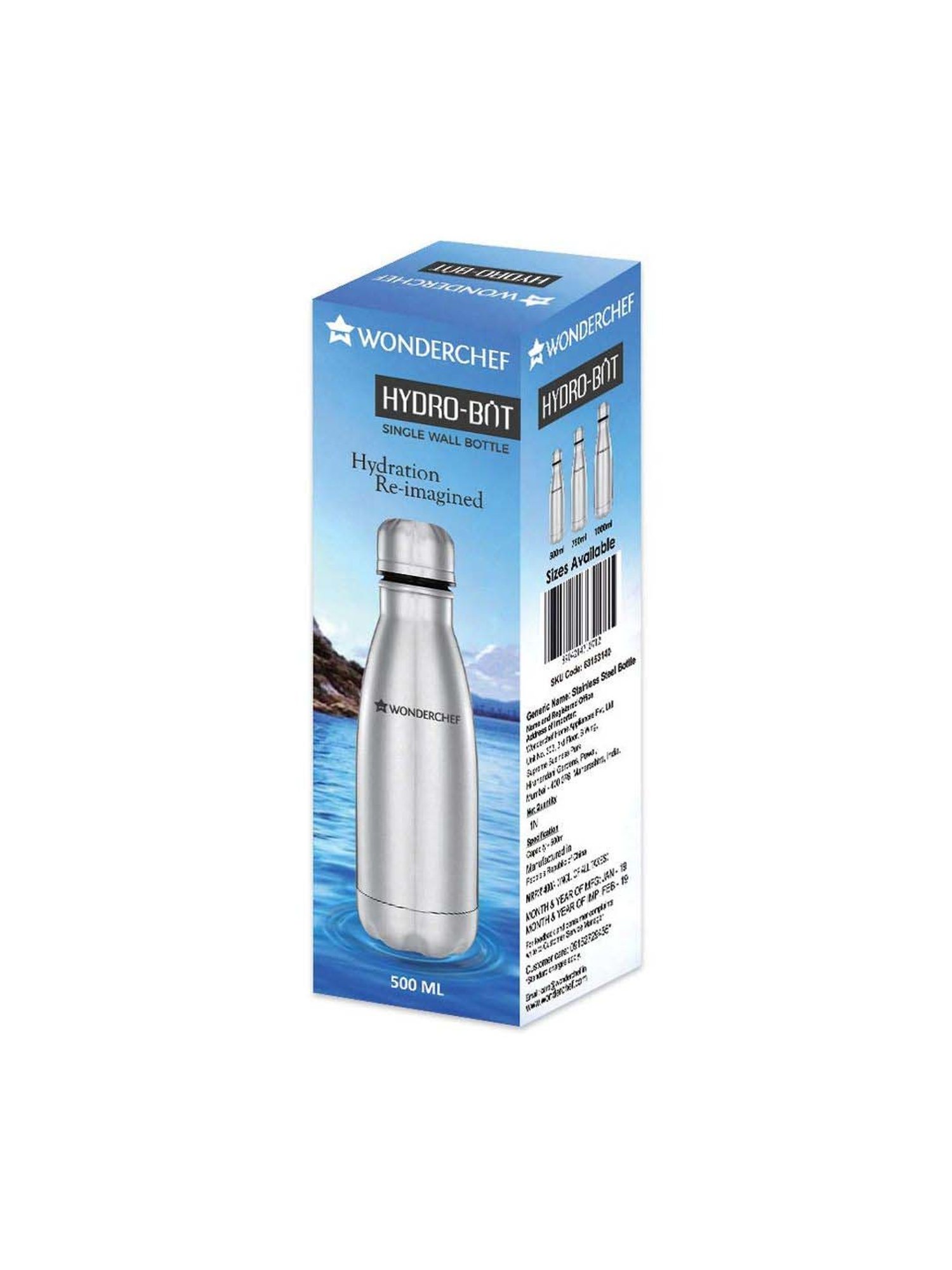 Wonderchef Hydro Bot Single Wall Water Bottle