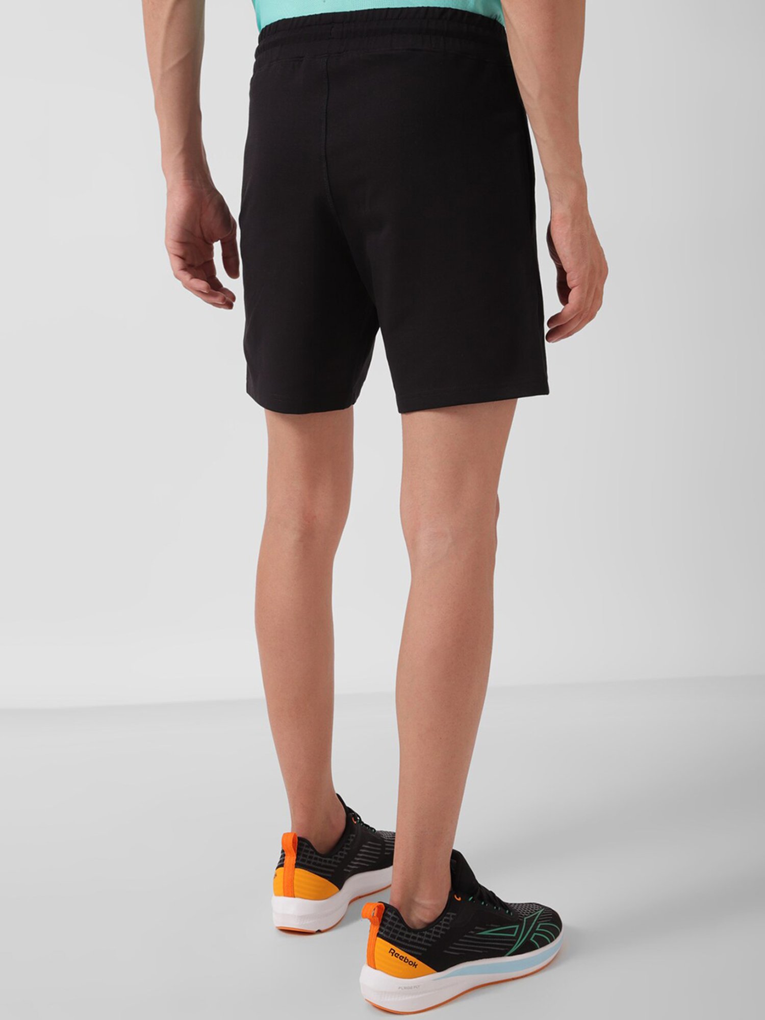 Reebok Training Black Regular Fit Logo Print Sports Shorts