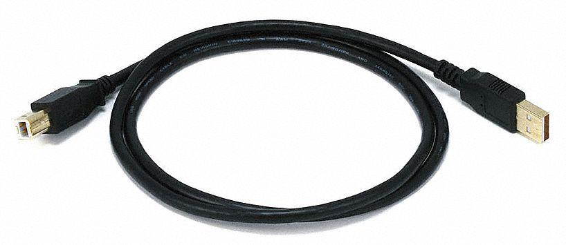 Monoprice USB Type-A to USB Type-B 2.0 Cable - 28/24AWG, Gold Plated, Black, 3ft