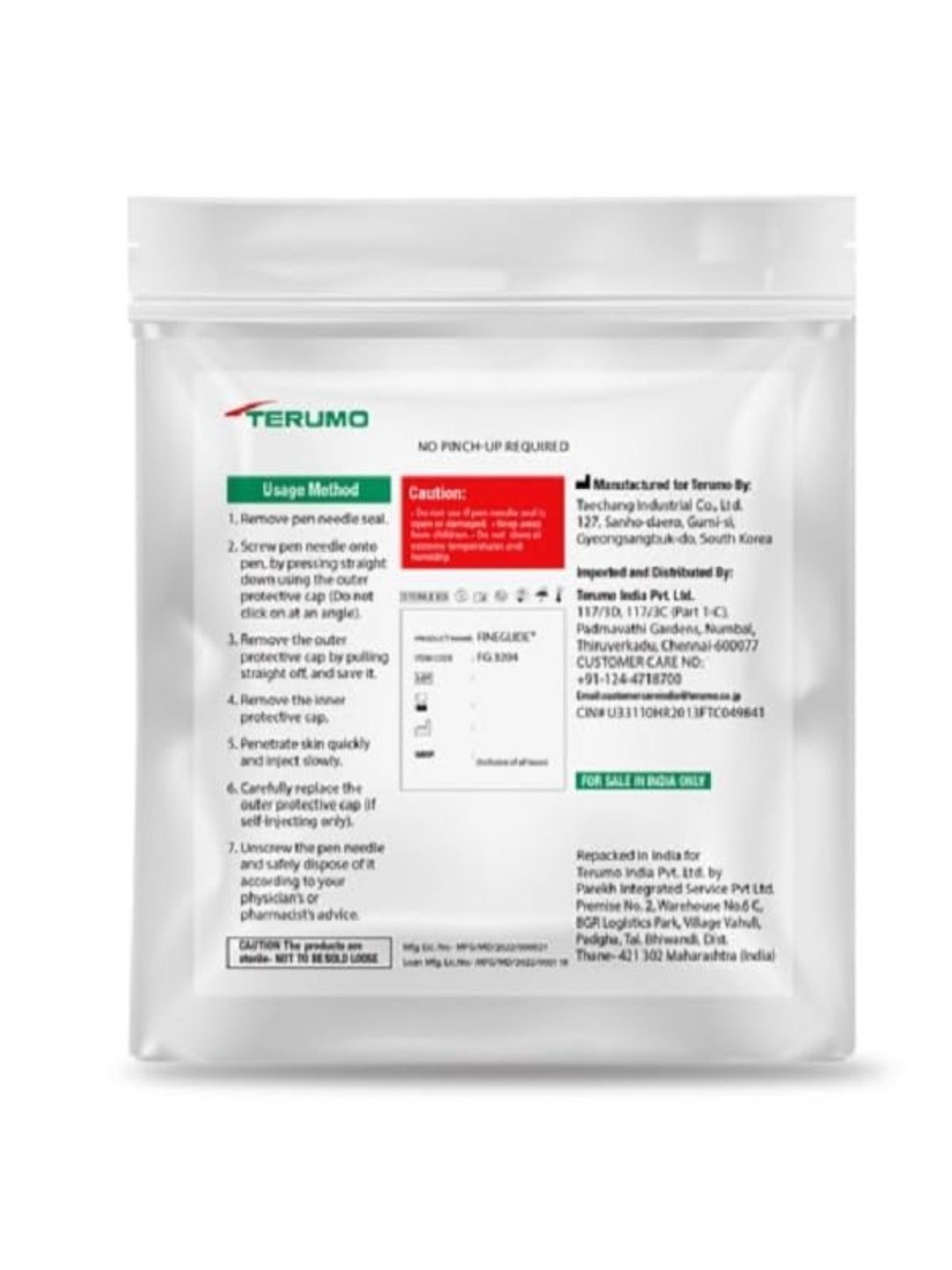 Terumo Fineglide Pen Needles 4mm & 32G, 15 Count Pack of 3 (Blue)