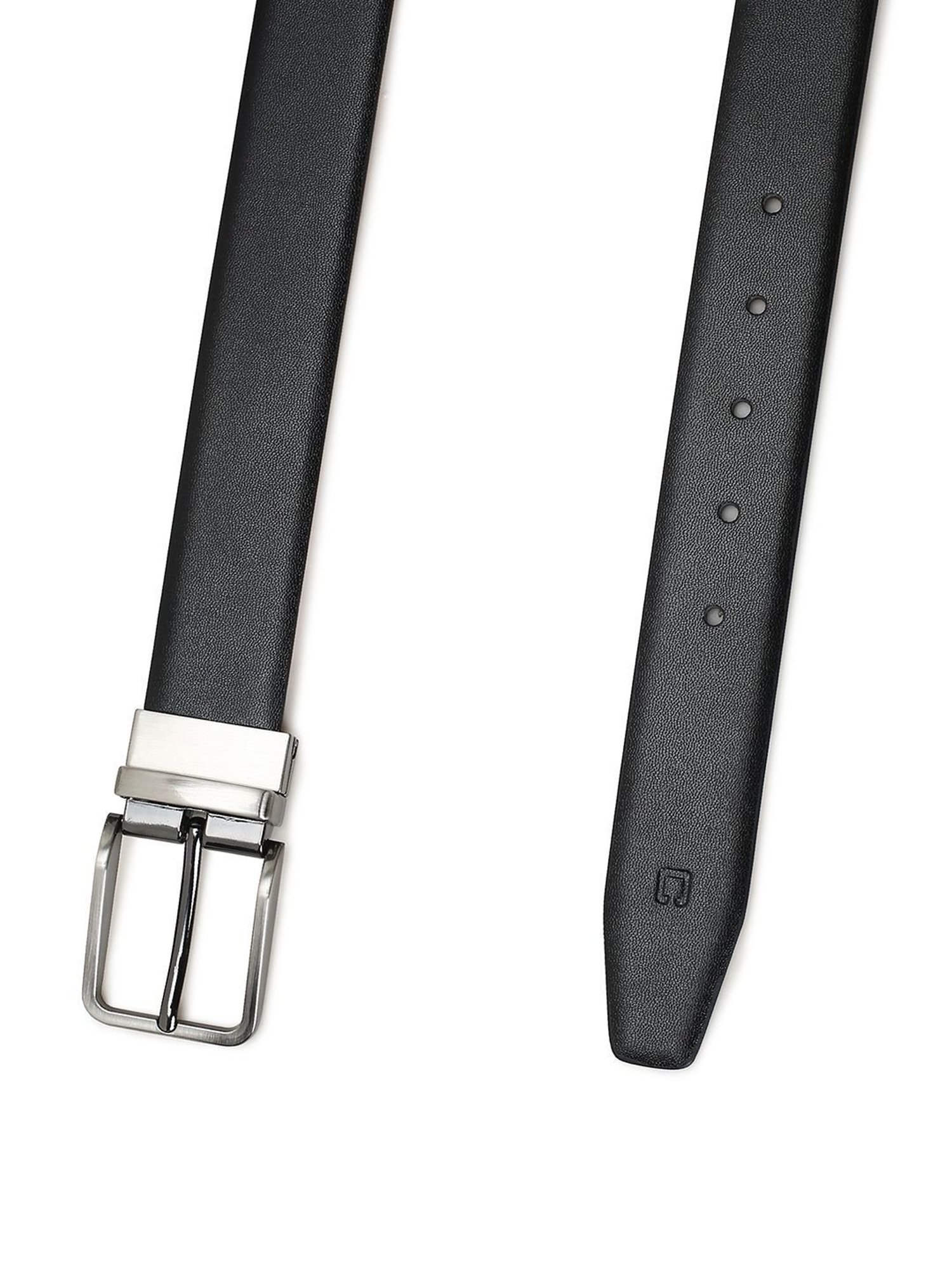 Crusset Black Leather Formal Belt for Men