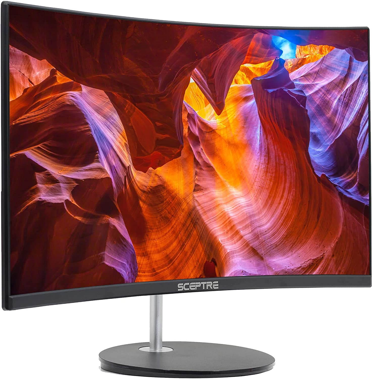 24" Curved 75Hz Gaming LED Monitor Full HD 1080P HDMI VGA Speakers, VESA Wall Mount Ready Metal Black 2019