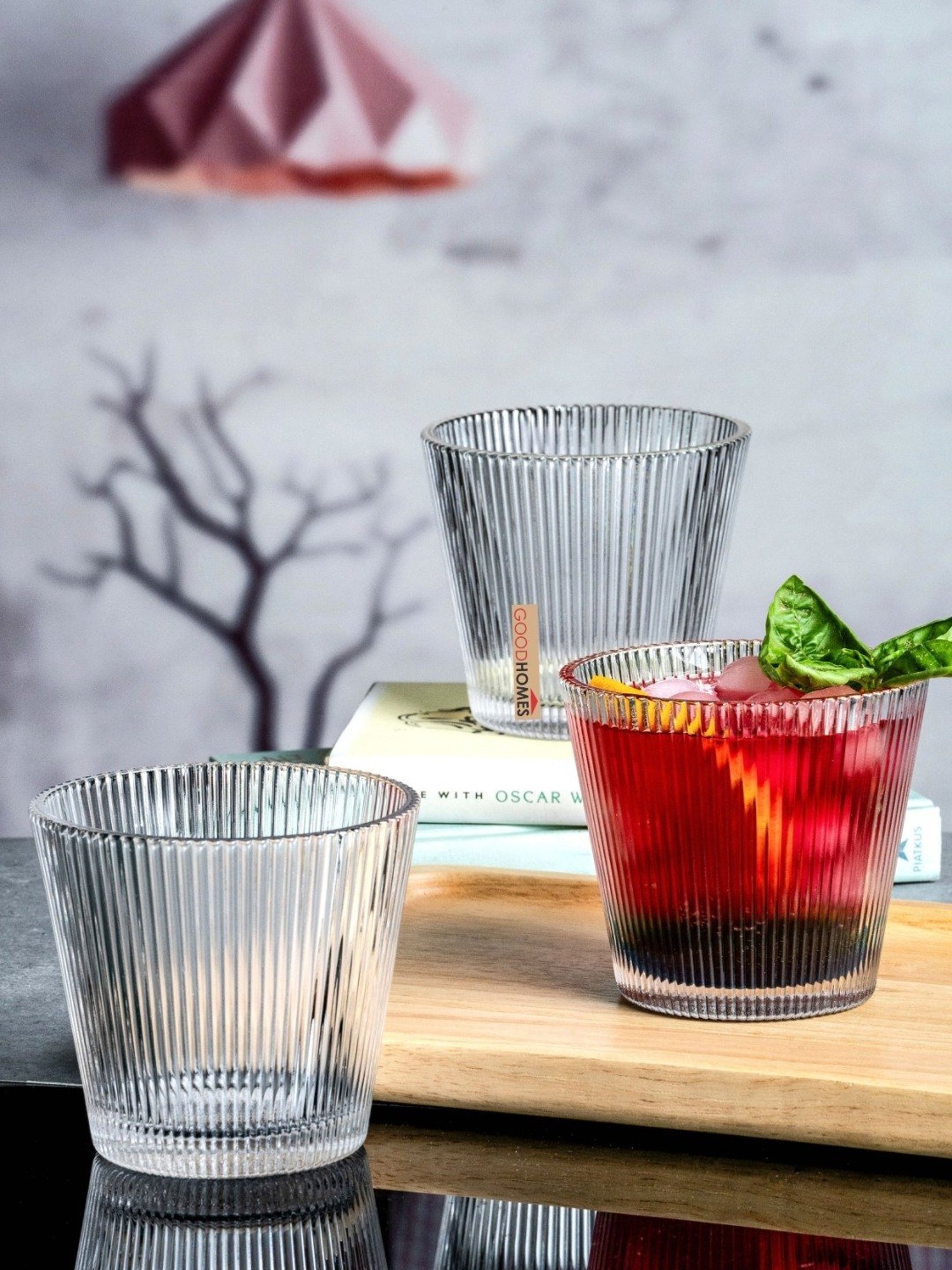 Melbify Roll Sip Transparent Cocktail Glass with straw 250ml - Set of 2