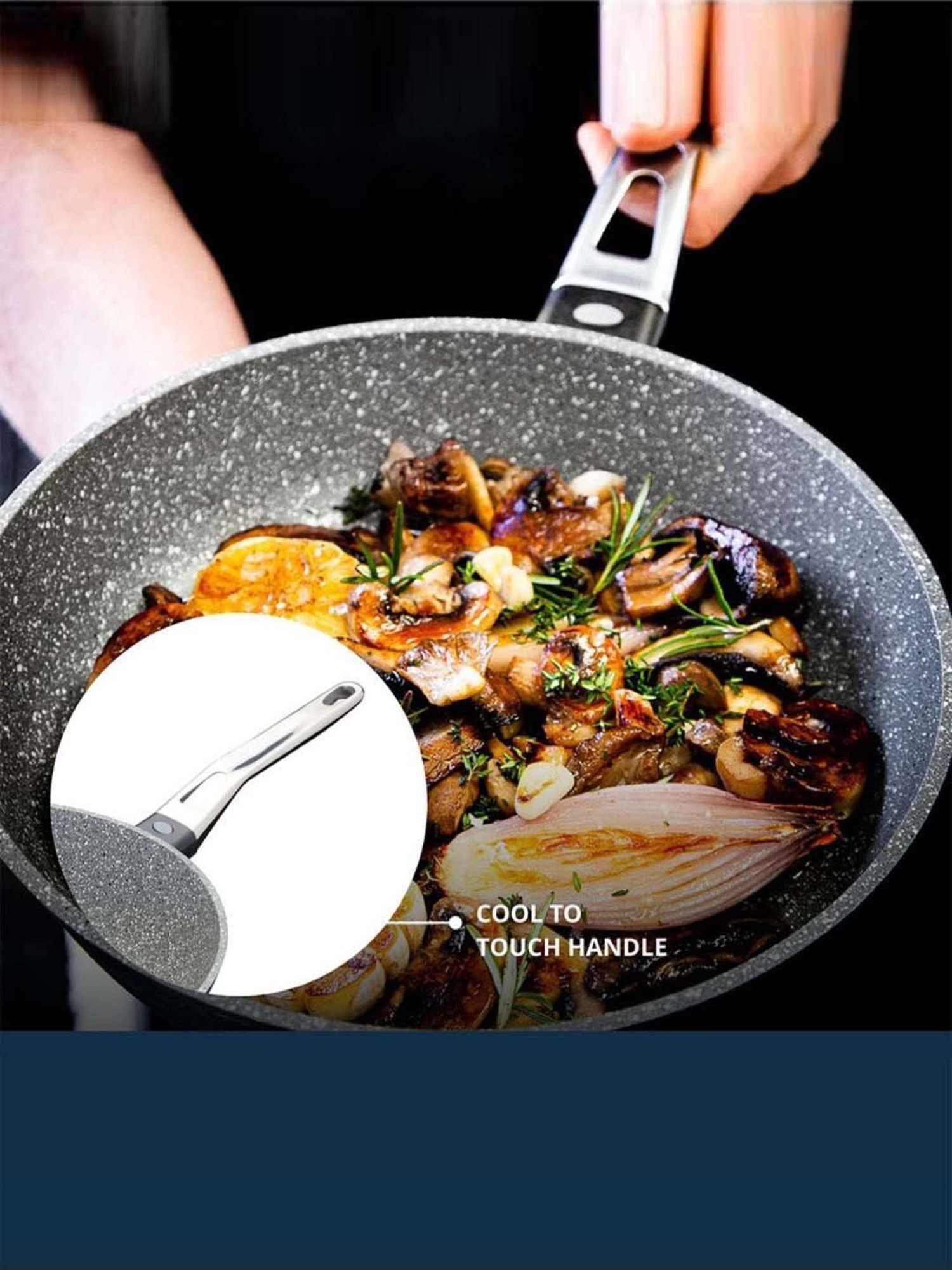 MasterClass Grey Medium Aluminium Fry Pan - 20 cm