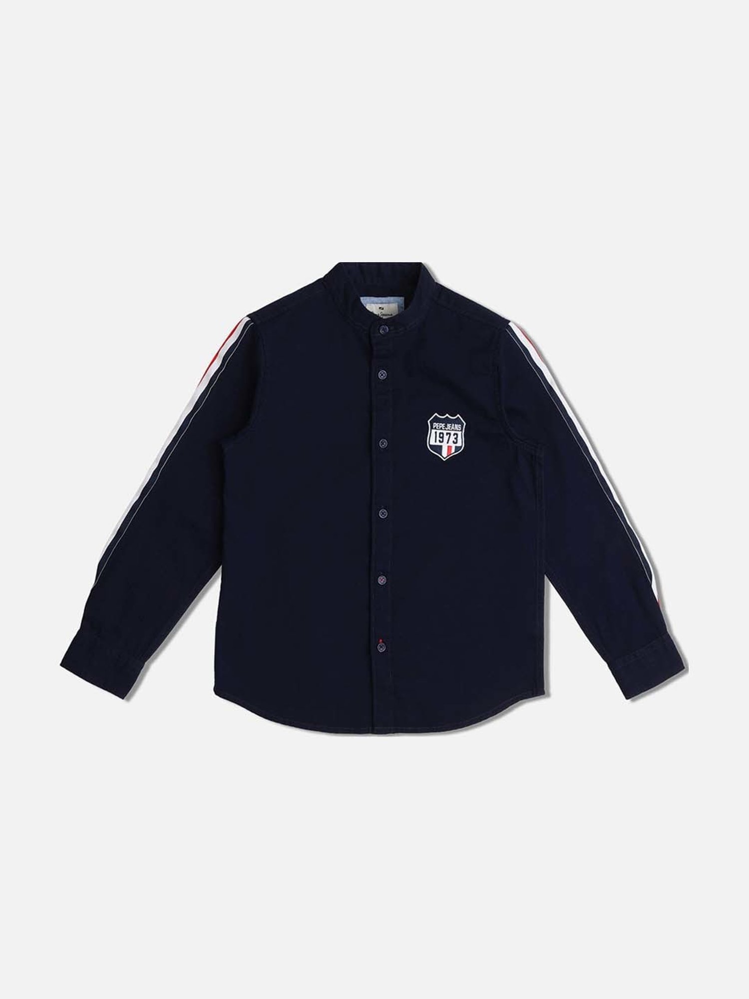 Pepe Jeans Kids Blue Cotton Regular Fit Full Sleeves Shirt