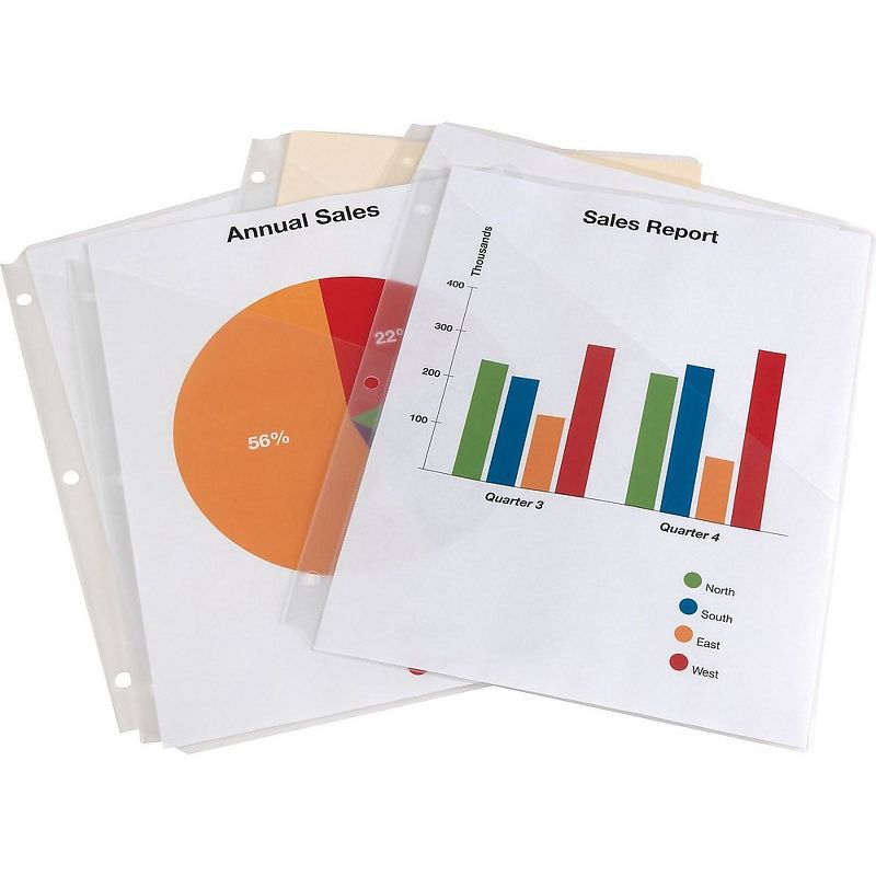 Staples Clear Divider Pockets 3-Hole Punched Clear 1 Set/Pack (15159-CC) 