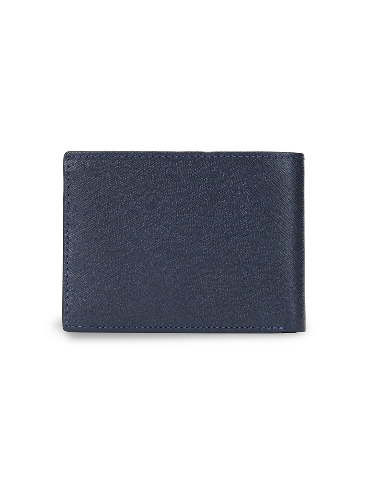 PERQUISITE Navy Casual Leather Bi-Fold Wallet for men