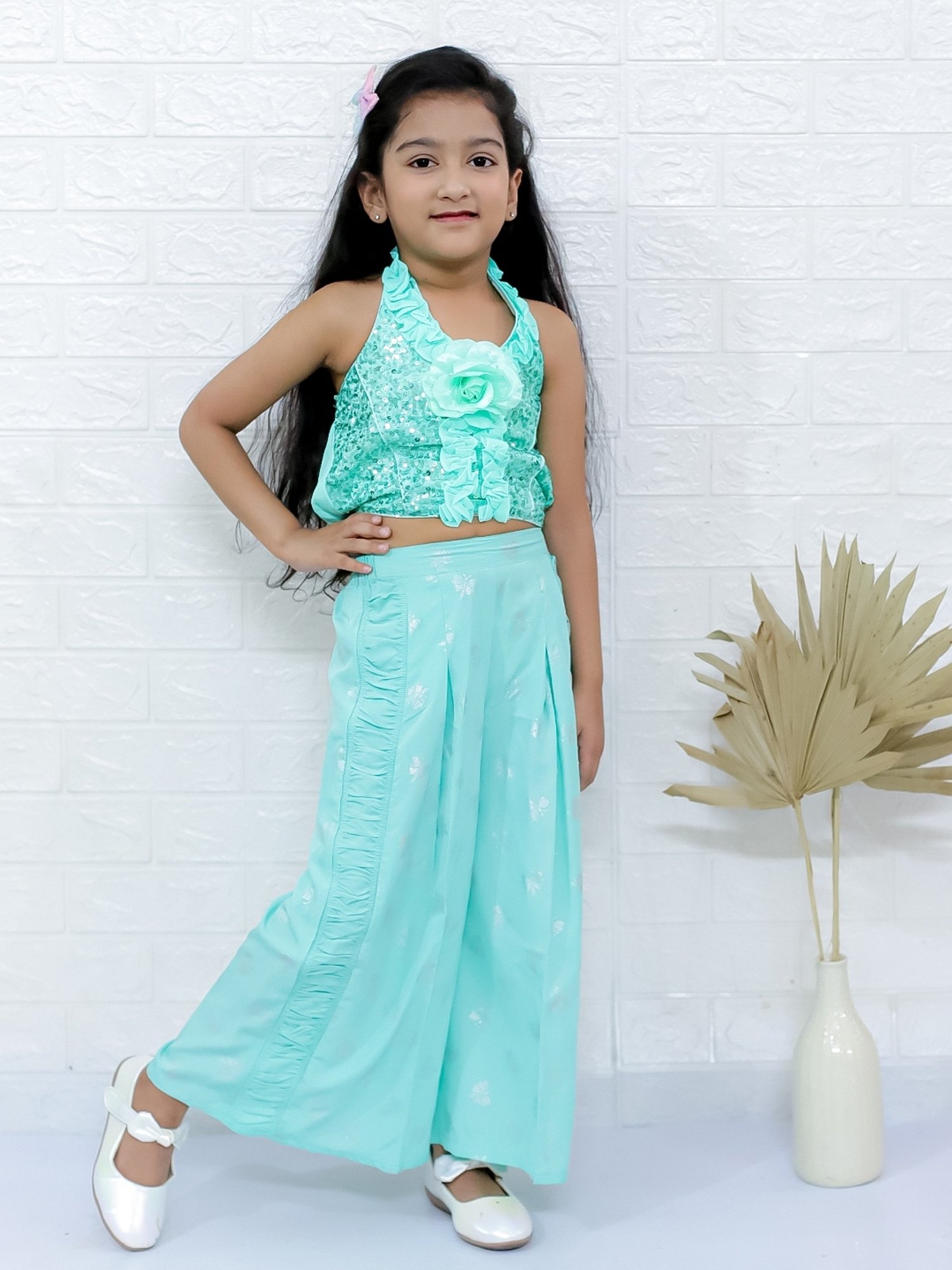 TWISHA Green Sequence Clothing Set