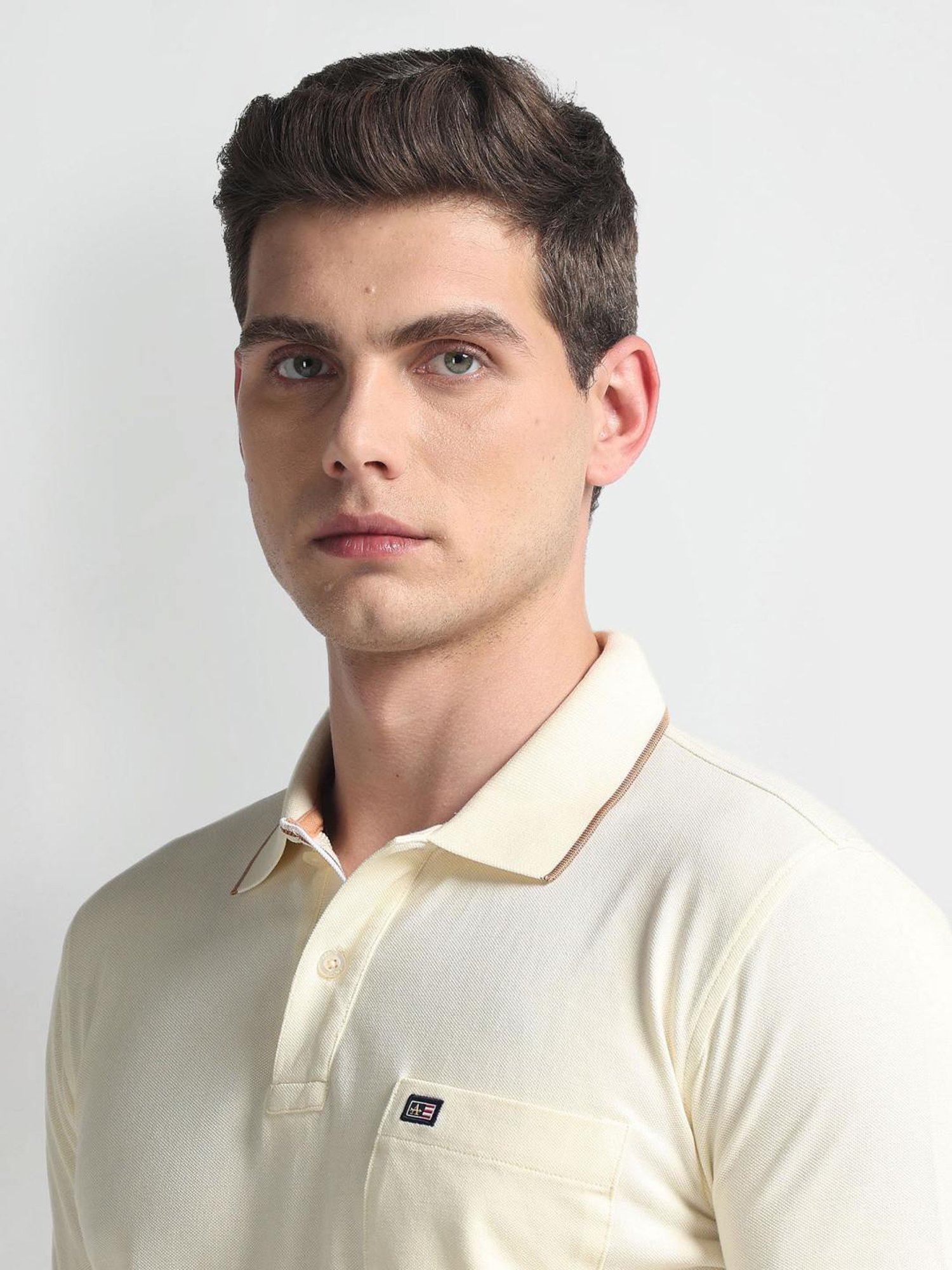 Arrow Sports Off White Cotton Regular Fit Polo T-Shirt