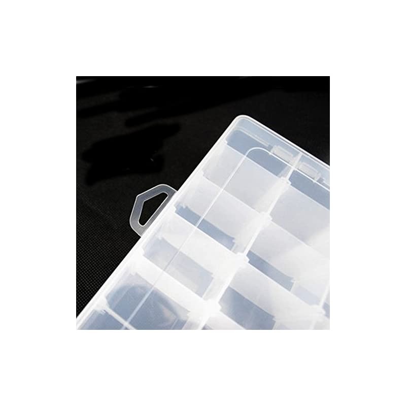 Plastic Grid Box Storage Organizer For Display Collection with Adjustable Dividers - 24 Clear Grids - 7.8"x5.2"x1.5"
