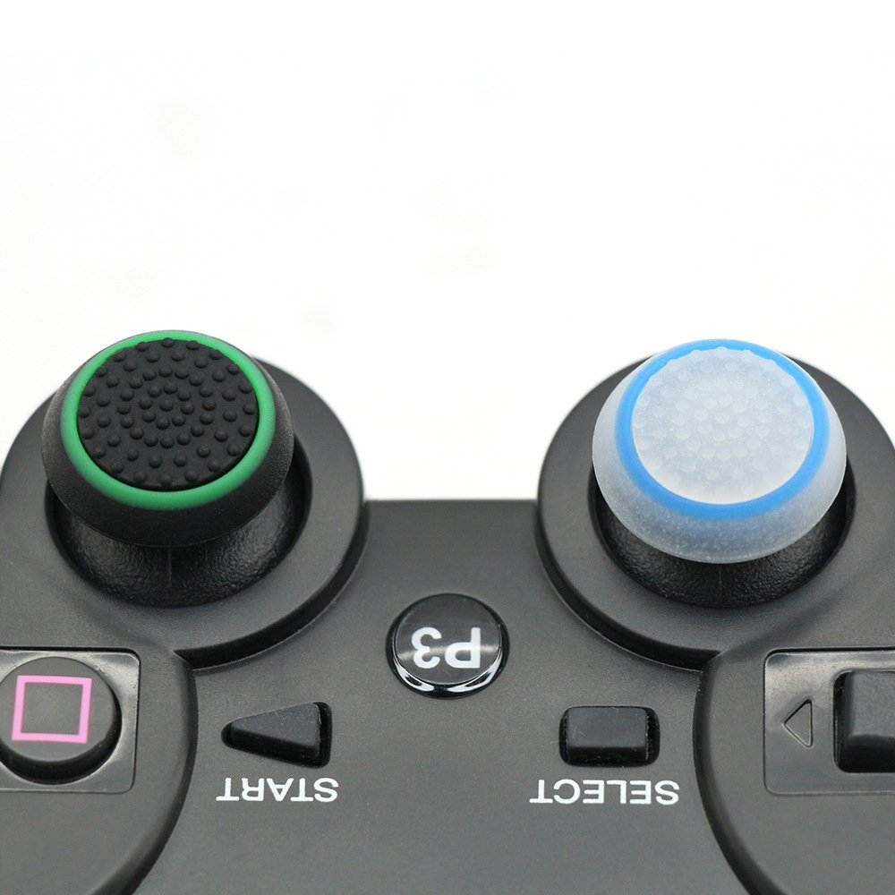 XFUNY 8 Pairs/16 PCS Replacement Silicone Analog Controller Joystick Luminous Thumb Stick Grips Caps Cover for PS4 PS3 PS2 Xbox One/360 Game Controller