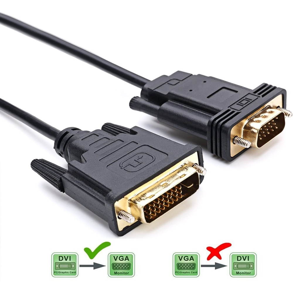 Active DVI to VGA, 6FT DVI 24+1 DVI-D M to VGA Male with Chip Active Adapter Converter Cable for PC DVD Monitor HDTV &hellip;