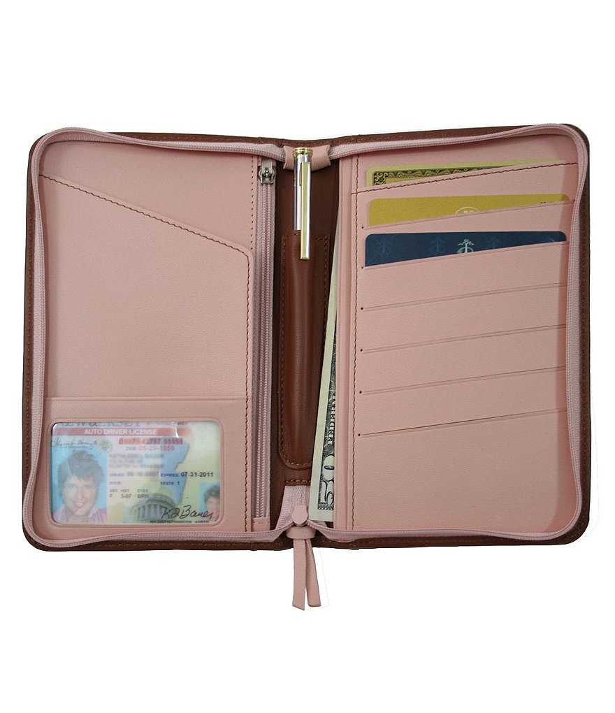 ROYCE New York Leather Passport Travel Wallet