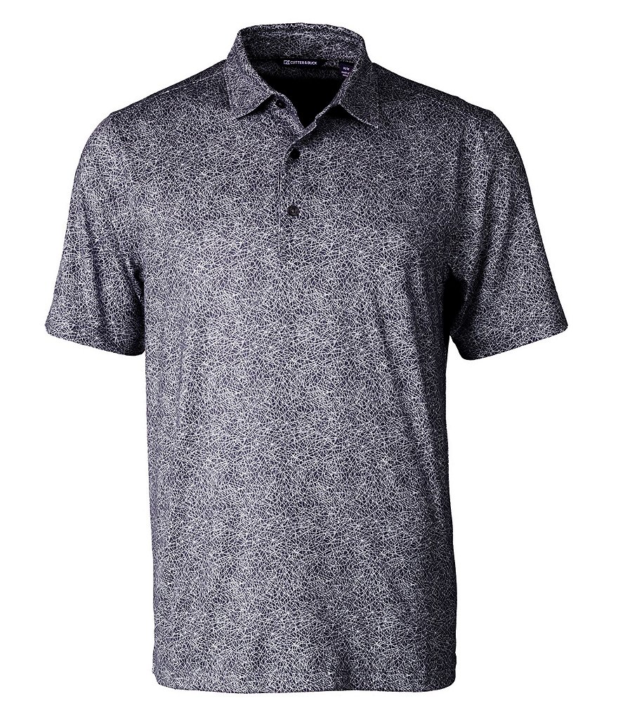 Cutter & Buck Pike Short-Sleeve Constellation-Printed Stretch Polo Shirt