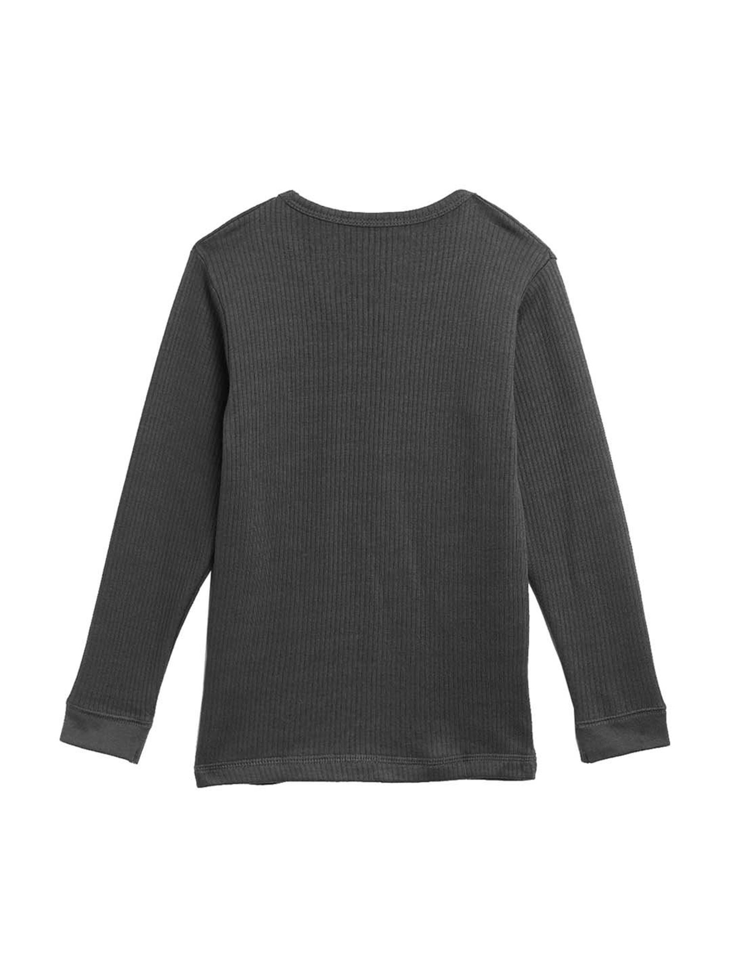 Kanvin Kids Charcoal Regular Fit Thermal Top & Pants Set