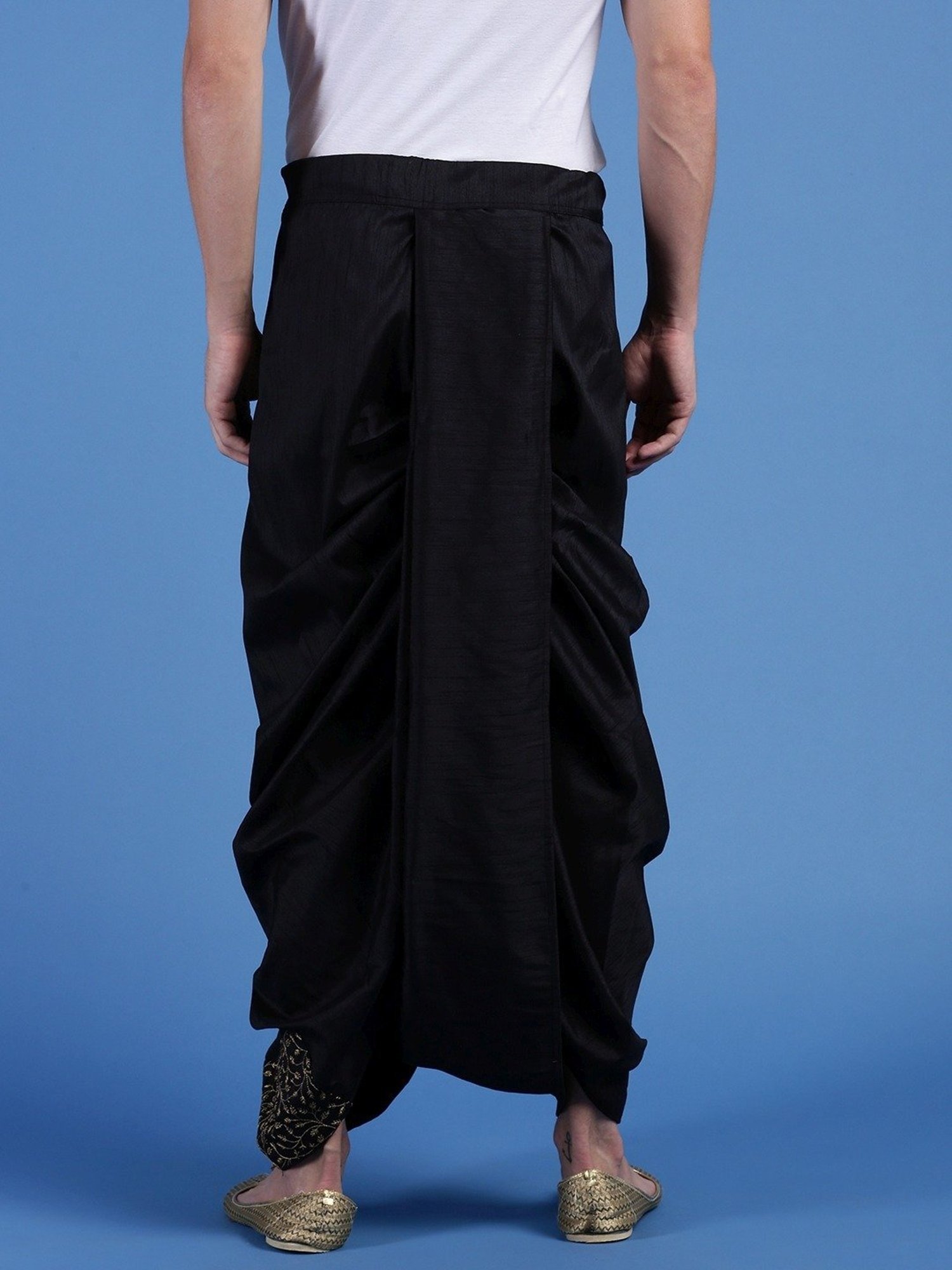 Sanwara Black Regular Fit Embroidered Dhotis