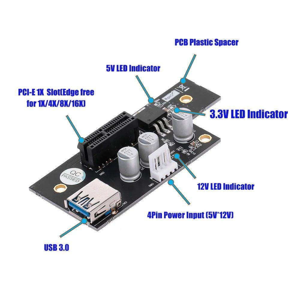 PCI Express Extension Cord PCI-E 1X to 1x/4x/8x/16x Extension Card Adapter Card