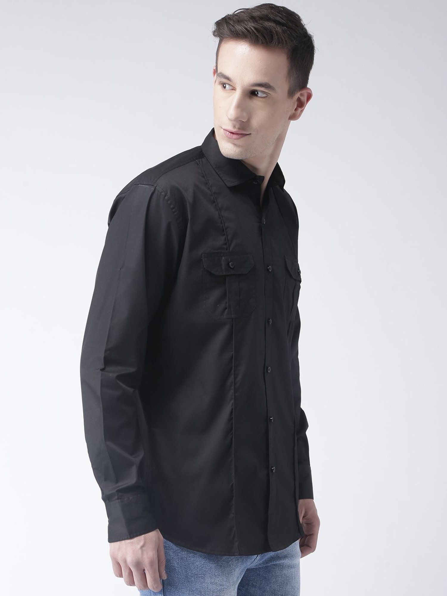 Hangup Plus Black Slim Fit Shirt