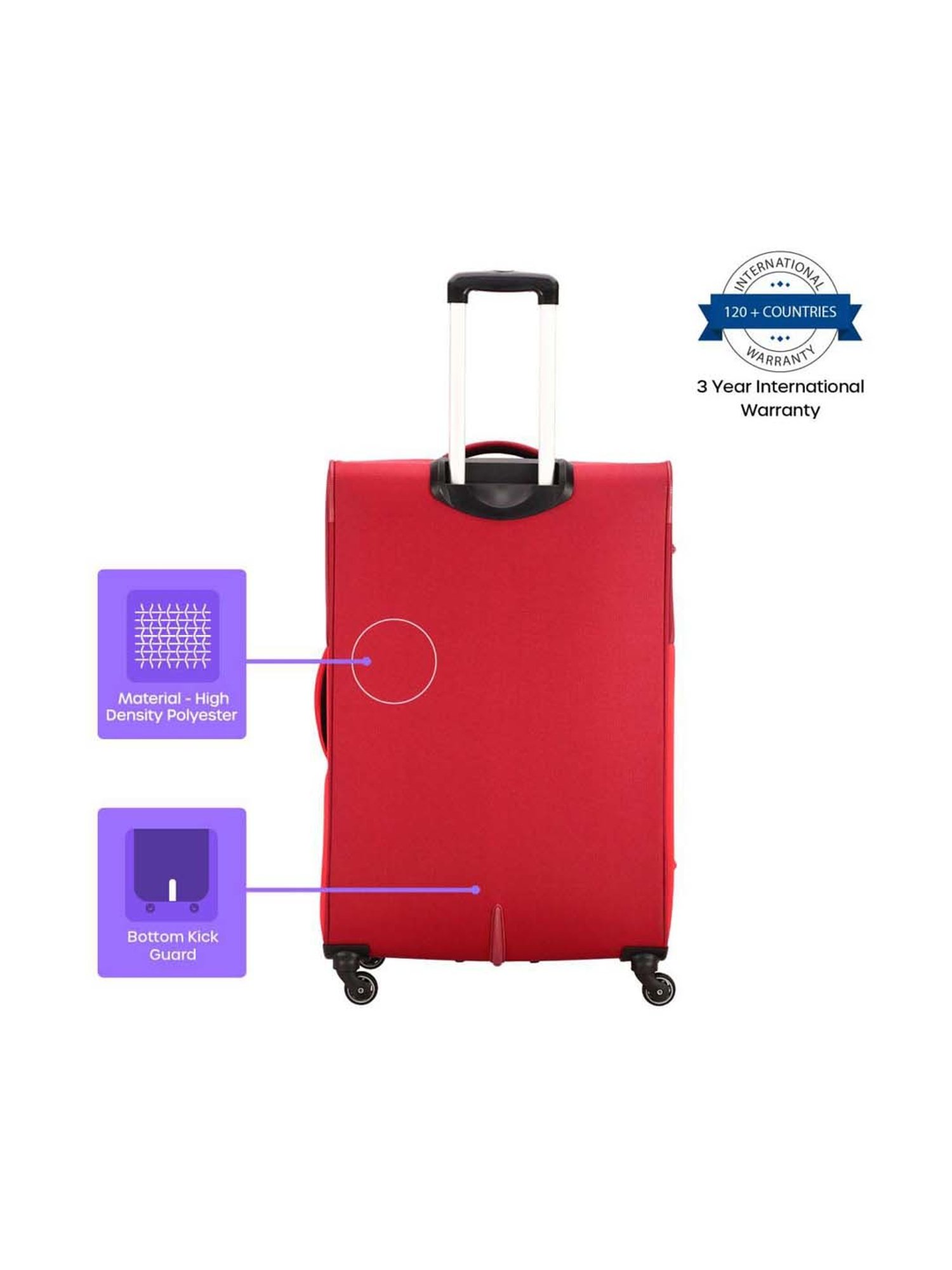 American Tourister Kansas Red Color Block Soft Medium Trolley Bag - 45.5 cm