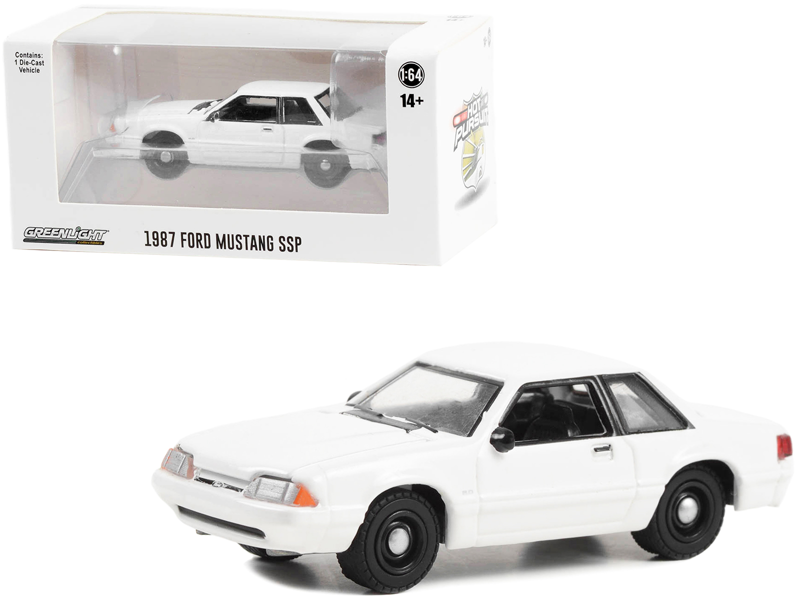 1993 Ford Mustang SVT Cobra CHP "California Highway Patrol" Black and White 1/64 Diecast Model Car by Muscle Machines