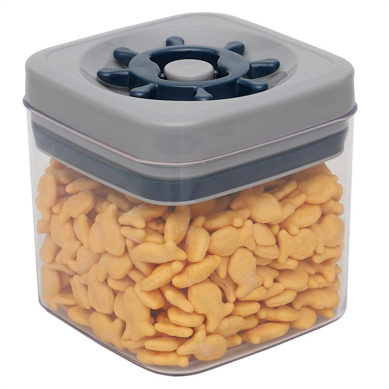 Michael Graves Design Twist &lsquo;N Lock Square 1 Liter Clear Plastic Canister, Indigo