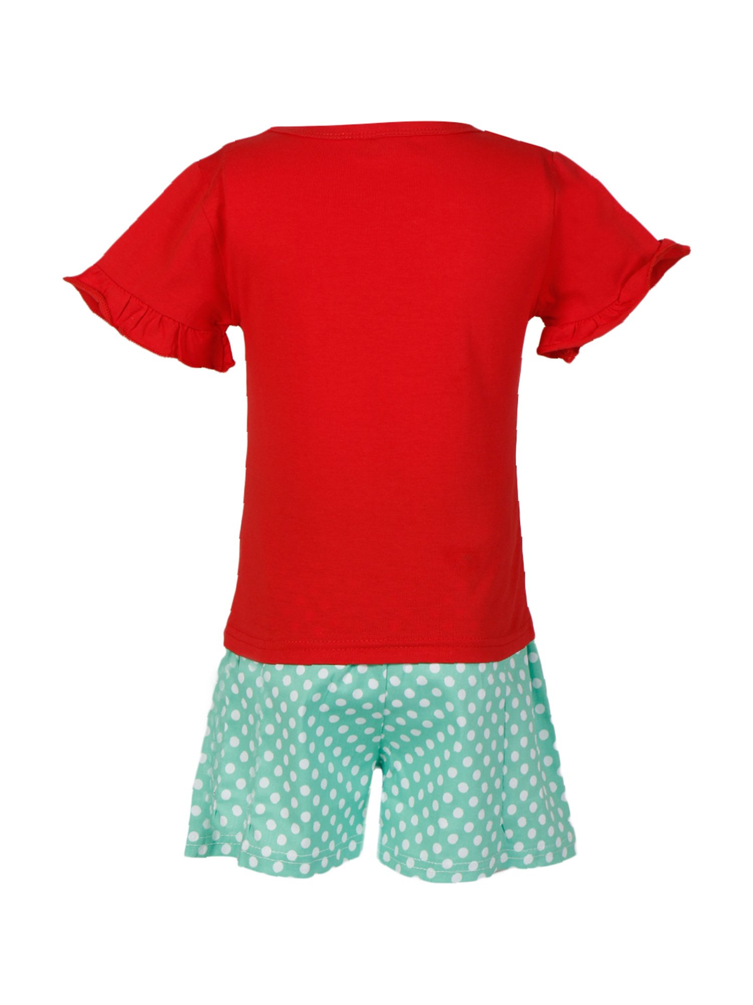 Passion Petals Kids Red Cotton Printed Top & Shorts