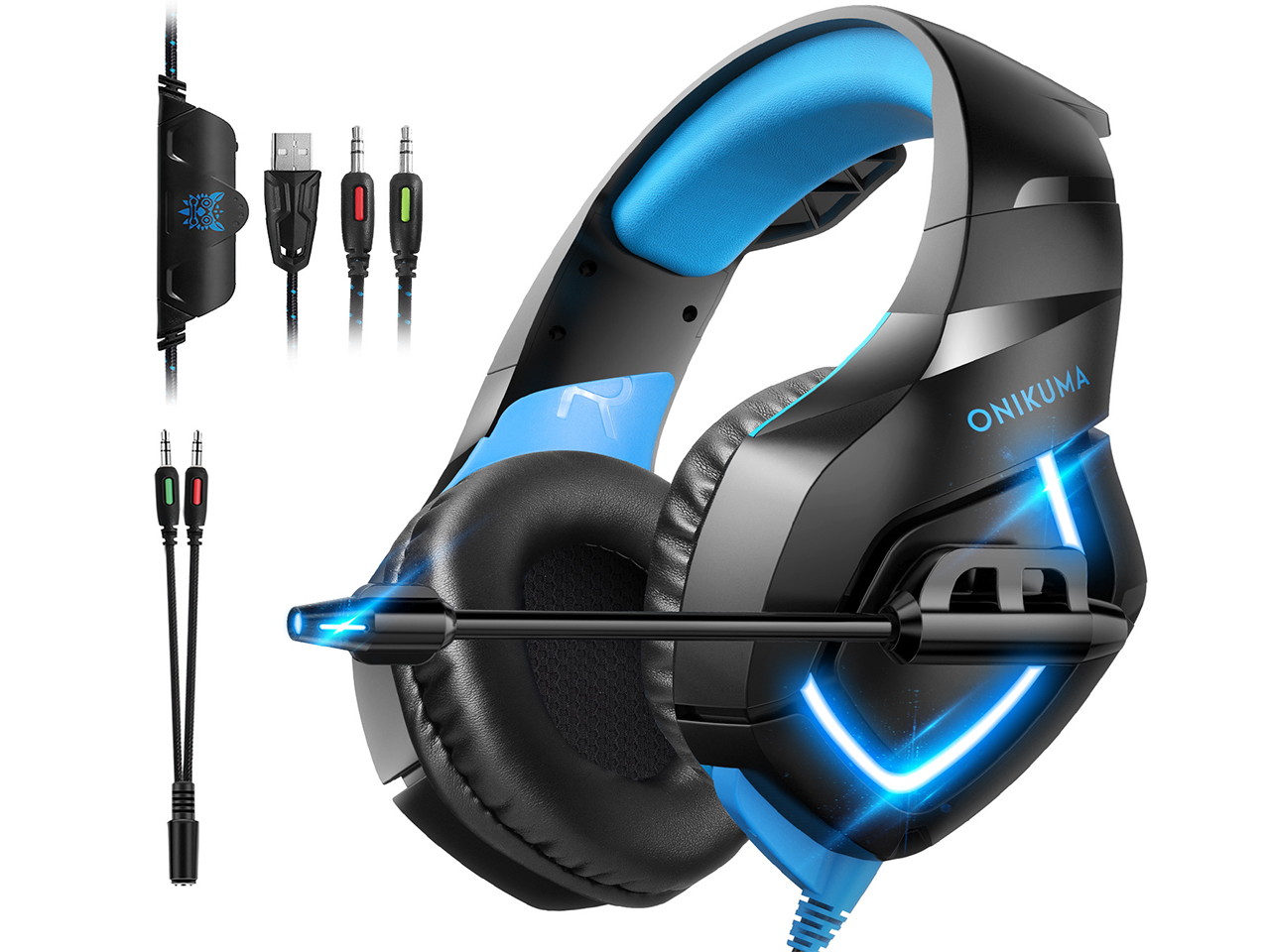 Gaming Headset - Over Ear Gaming Headphone with Microphone, Noise Canceling Stereo Sound Noise, Soft Memory Ear Cup for PC, PS4, Nintendo 64, Xbox One (Adapter Not Included)