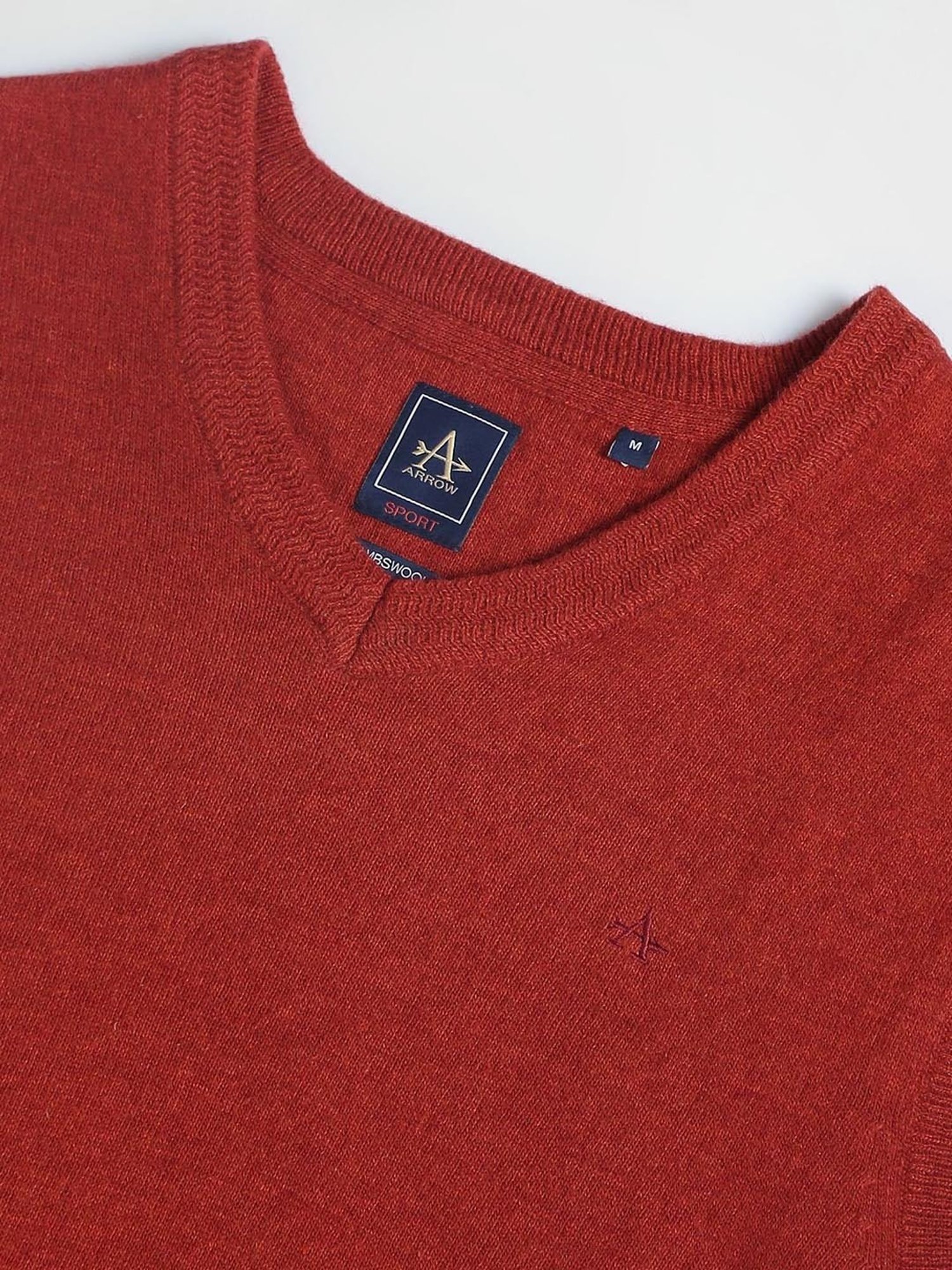 Arrow Sport Orange Regular Fit Sweater