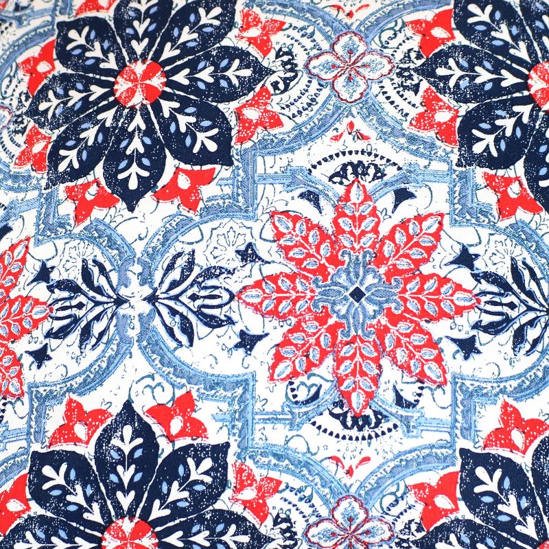 Sunnydaze Indoor/Outdoor Polyester Decorative Square Throw Accent Pillows for Patio or Living Room - 16" - Red and Blue Floral - 2pk