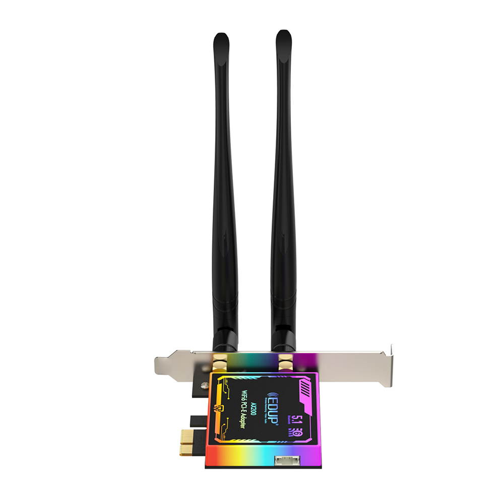 EDUP PCI-E WiFi 6 AX200 AC 3000Mbps 802.11AX Network Card with Bluetooth 5.1 & Heat Sink Wireless PCI Express Wi-Fi Adapters With Colorful Breathing Light