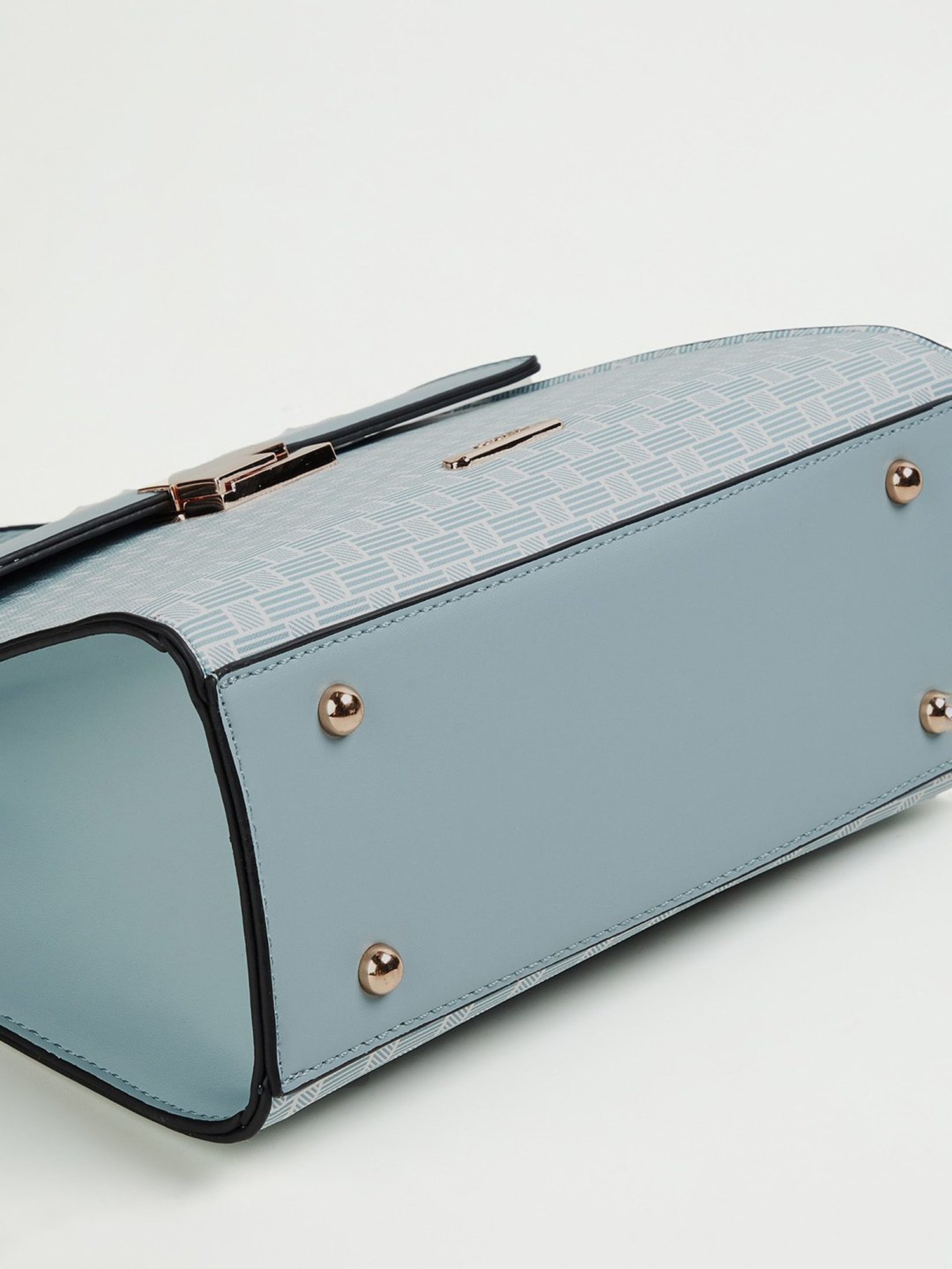 Code by Lifestyle Blue Geometric Satchel Handbag