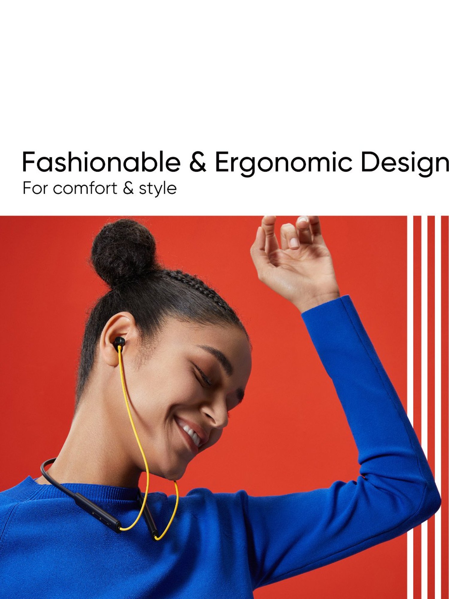 realme Buds Wireless 3 In Ear BT Neckband with 30dB ANC & upto 40Hrs Playback (Bass Yellow)