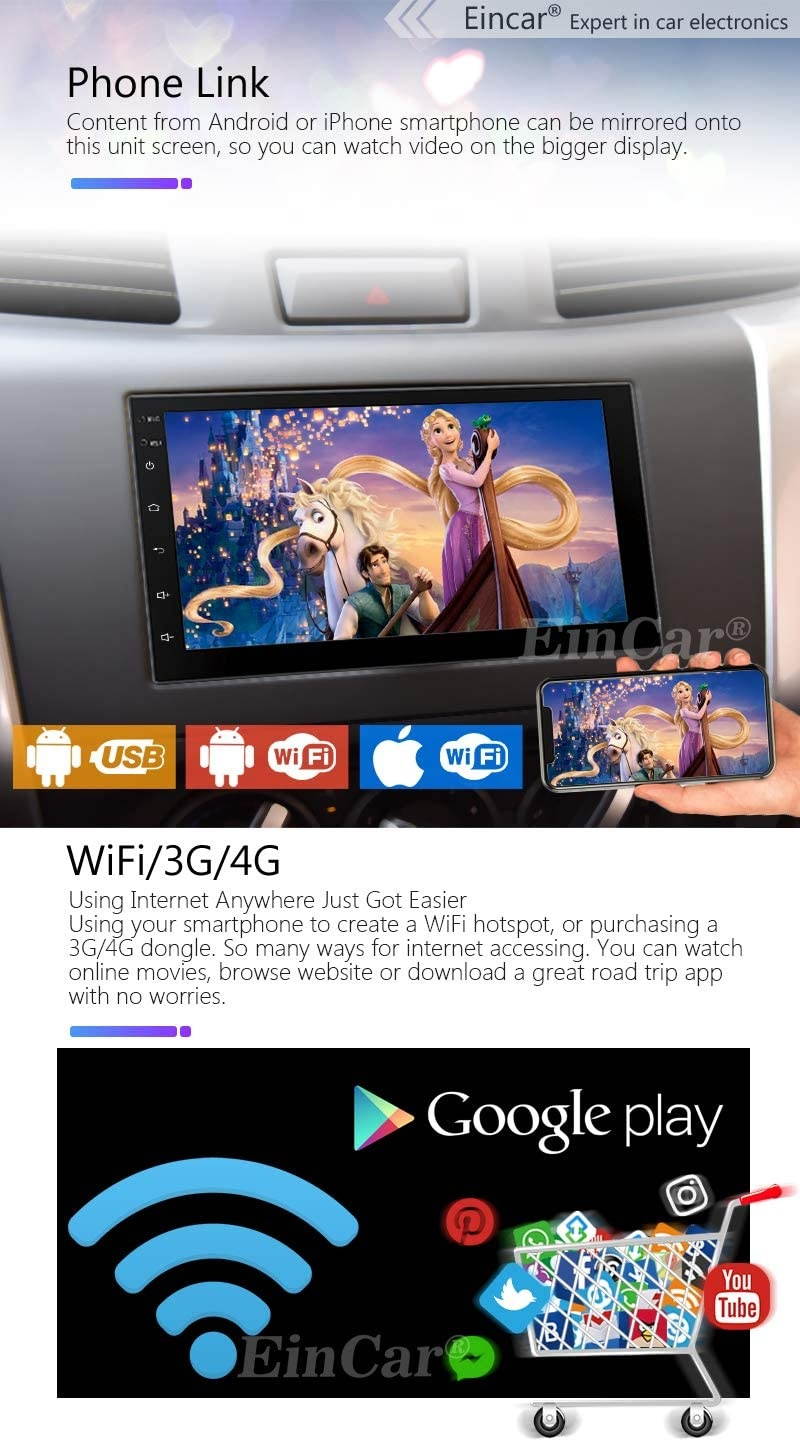 Double Din Android 10.0 Car Stereo GPS Navigation 2 Din Car Radio Capacitive Touch Screen in Dash Bluetooth Video Player Autoradio with WiFi USB Mirrorlink 1080P + Rearview Camera