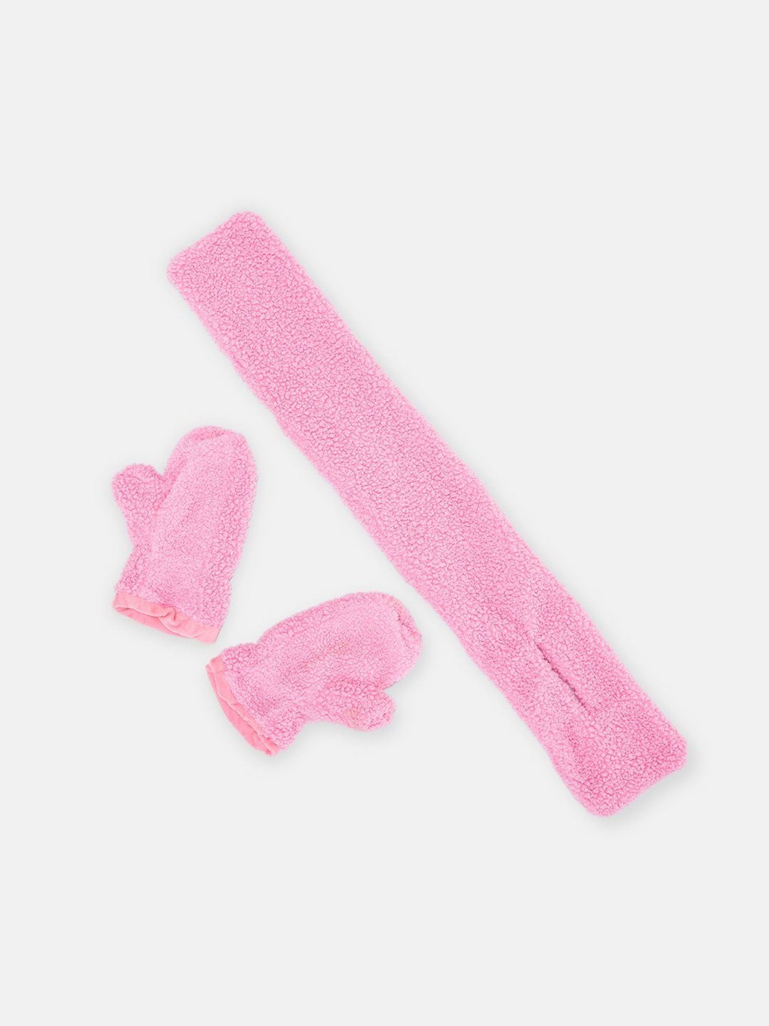 Pantaloons Junior Pink Solid Glove Muffler Set