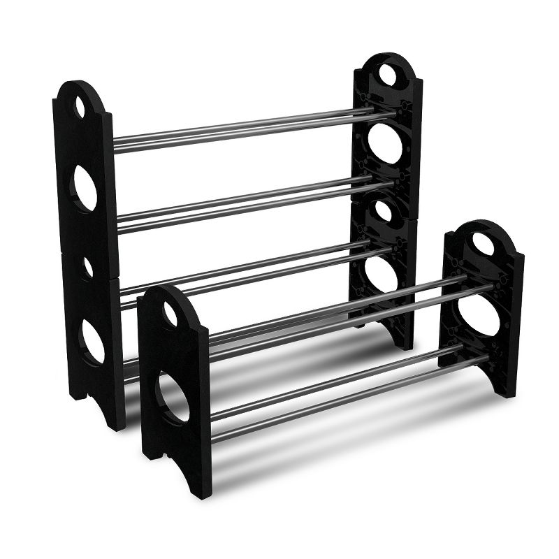 Sorbus Shoe Rack - Black/Silver
