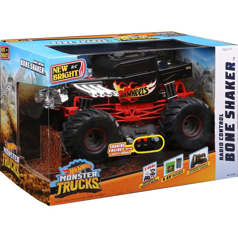 New Bright R/C 1:10 Scale  Hot Wheels Monster Truck - Bone Shaker