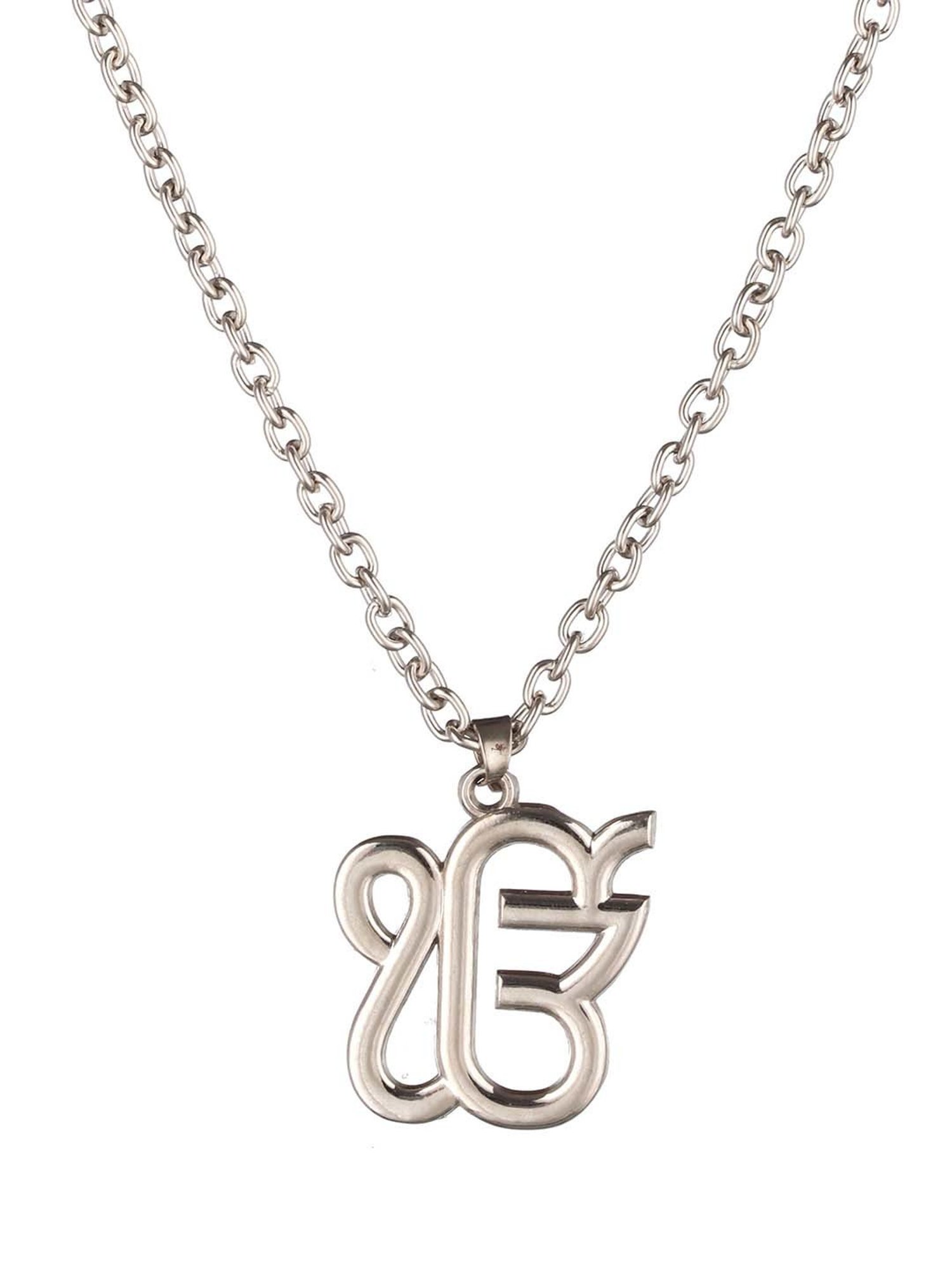 Bold by Priyaasi Ek Onkar Pendant with Silver-Plated Link Chain for Men