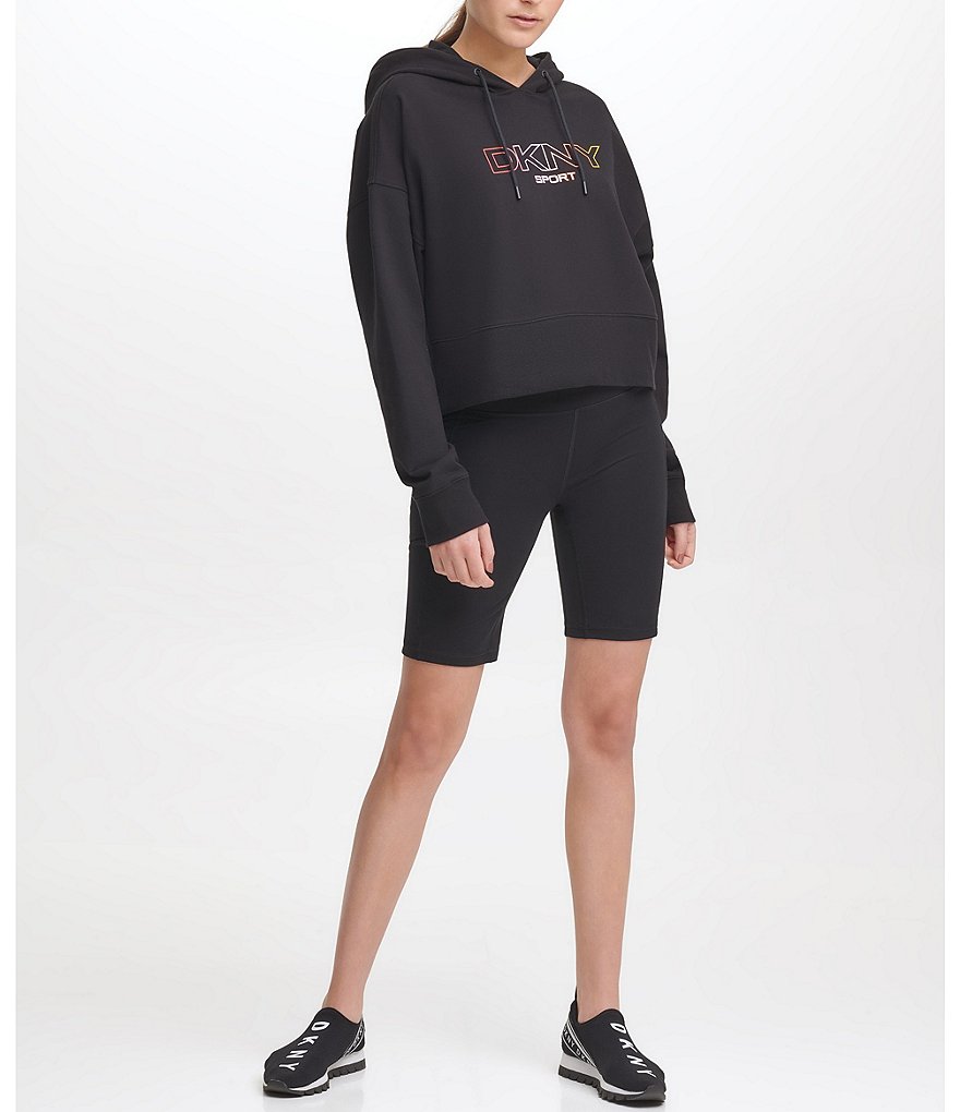 DKNY Sport Ombre Logo Cropped Coordinating Hoodie